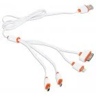 Omega Kabel USB 4w1 microUSB miniUSB iPhone4 Apple 30pin biało-pomarańczowy OUCK4WO OUCK4WO - Kable USB - miniaturka - grafika 3