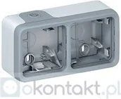 Puszki elektryczne i akcesoria - Legrand 069672 PLEXO Puszka natykowa Puszka podwójna pozioma SZARA 1we/2wy - miniaturka - grafika 1