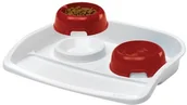 Żwirek dla kotów - Ferplast Futterbar Für Katzen Lindo, 2 Näpfe In Rot, 0,6 Liter - miniaturka - grafika 1