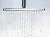 Deszczownice - Hansgrohe Rainmaker Select Deszczownica ścienna z ramieniem prysznicowym 46x30x6,2 cm chrom/czarna 24007600 - miniaturka - grafika 1