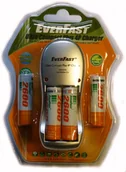 Ładowarki i akumulatory - EverFast Ładowarka z 4xAA 2600 mAh + Adapter z R6 na R14 - miniaturka - grafika 1