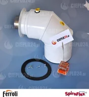 Kominy i akcesoria - Spiroflex Adapter Ferroli FK6/8KP 60/100-80/125 kolano 90° złączka do kotła SX-T - miniaturka - grafika 1