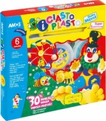 Masy plastyczne - Amos Ciasto-plasto 6 kolorów + akcesoria 18 g - KWTR214 NB-6824 - miniaturka - grafika 1