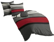 Pościel - Bierbaum Dessin 4757 komplet pościeli z mako-satyny, poszewka na kołdrę: 200x200 cm i 2 poszewki na poduszkę: 80x80 cm, czerwony 4757_63 - miniaturka - grafika 1