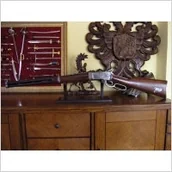 Repliki - broń - Hiszpania SREBRNA STRZELBA WINCHESTER Z GŁOWĄ BIZONA - miniaturka - grafika 1