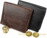 Portfele - Wild Portfel Męski e-skóra Duży Poziomy bez Zapięcia Brązowy - miniaturka - grafika 1