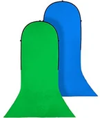 Akcesoria do lamp błyskowych - Bresser f001981 BR-TR16 składane tło z strumieniu nadążającym 180 X 240 + 240 cm Zielony/niebieski F001981 - miniaturka - grafika 1