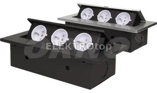 Orno Gniazda wpuszczane w blat 3x230VAC czarne OR-AE-1335/B - Gniazdka elektryczne - miniaturka - grafika 2