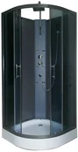 Kabiny prysznicowe - Savana Mario 90x90 profil satyna szkło transparentne + brodzik Y87-S15 - miniaturka - grafika 1