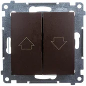 Wyłączniki światła i elektryczne - Kontakt SIMON Przycisk żaluzjowy do seterowania roletą z wielu miejsc brąz mat - miniaturka - grafika 1