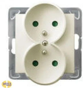 Ospel Gniazdo ścienne IMPRESJA MODUŁ Podwójne z/u do mont. w ramki z przesłonami ecru GP-2YRZP/m/27 - Gniazdka elektryczne - miniaturka - grafika 2