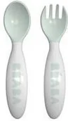 Sztućce dla dzieci - Beaba Sztućce plastikowe w etui Pastel Blue plastik - miniaturka - grafika 1