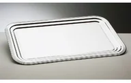 Akcesoria gastronomiczne - APS PROSTOKĄTNA OZDOBNA TACA CLASSIC STAL CHROMOWANA 35,2X32,5 zakupy dla domu i biura EJ422 - miniaturka - grafika 1