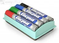 Markery do tablic - Kamet Marker suchościeralny 4 szt + gąbka A084-45894 - miniaturka - grafika 1