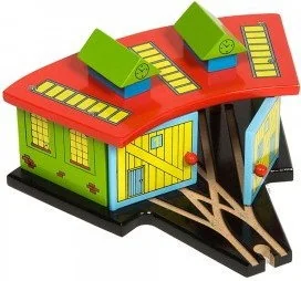 Bigjigs Toys Parowozownia dla 3 pociągów BJT119 - Pociągi dla dzieci - miniaturka - grafika 2