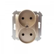 Gniazdka elektryczne - Kontakt Simon Simon 54 Gniazdo podwójne b/u 16A IP20 złoty mat DG2MZ.01/44 WMDW-00200M-044 0001-00000-37025 [4349709] - miniaturka - grafika 1