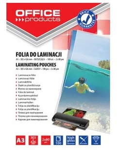 INNY Folia Do Laminowania Office Products A3 2x80mikr Błyszcząca 100 Szt Transparentna 103L417 - Folie do laminatora - miniaturka - grafika 2