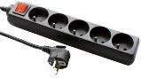 HBF domowy Elgotech z wyłącznikiem 5 gniazd z uziemieniem 3 m czarny - Przedłużacze i rozgałęźniki - miniaturka - grafika 2