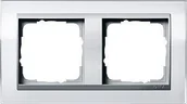 Klawisze i ramki - Gira EVENT CLEAR BIAŁY/ALU Ramka X2 [0212726] - miniaturka - grafika 1