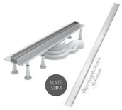 Odpływy liniowe - Schedpol Odpływ liniowy Slim Lux z maskownicą Plate 90x3,5x10,5 OLP90 SLX OLP90 SLX - miniaturka - grafika 1
