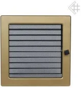 Akcesoria kominkowe - Kratki.pl Kratka kominkowa galwanizowana złoto galwaniczne 22x22 z żaluzją 6674- - miniaturka - grafika 1