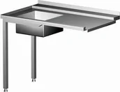 Stoły gastronomiczne - Hendi Stół Załadowczy ze Zlewem Prawy do Zmywarki Kapturowej | 1200x700x850 mm H - miniaturka - grafika 1