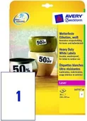 Pozostałe akcesoria dla plastyków - Avery Zweckform Etykiety Heavy Duty białe 210 x 297 mm, 1 etykieta/a4 ZW052 - miniaturka - grafika 1