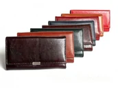 Portfele - Haro Klasyczny portfel damski (PL) Poziomy średni Skóra Włoska czerwony,Czarny,B - miniaturka - grafika 1