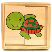 Klocki - Brimarex Drewno Drewniane KLOCKI Żółw 207960 - miniaturka - grafika 1