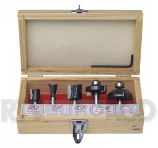 DEDRA Zestaw 5 szt. Frezów kształtowych do drewna, z węglikiem, chwyt 8mm 0782 - Frezy - miniaturka - grafika 2