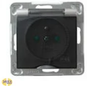 Gniazdka elektryczne - Ospel Impresja Modul Metalik Gniazdo bryzgoszczelne z uziemieniem, IP-44, z przesłonami torów prądowych GPH-1YZP/m/18/d - miniaturka - grafika 1