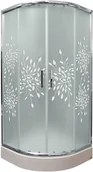 Kabiny prysznicowe - Liveno Margo 90x90 profil chrom szkło mrożone + brodzik 5908293533227 - miniaturka - grafika 1