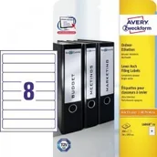 Etykiety do drukarek - Etykiety na segregatory 192 x 34 mm, 200 etykiet, białe - miniaturka - grafika 1