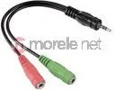 Hama Adapter Jack 3.5mm 4pin wtyk - 2xJack 3.5mm gniazdo 54573 - Złącza, przejściówki, adaptery - miniaturka - grafika 2