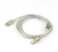 Huby USB - Gembird Kabel USB AM-BM USB 2.0 +ferryt 4,5m przezroczysty CCF-USB2-AMBM-TR-15 - miniaturka - grafika 1