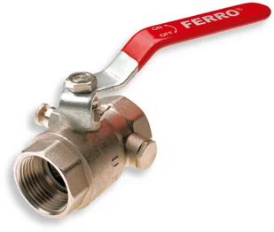 Ferro Zawór kulowy 1/2 ze spustem nakrętno - nakrętny KPO1 - Akcesoria grzewcze - miniaturka - grafika 2