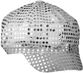 Stroje karnawałowe - Smiffys Disco Pailletten-Hut Silber, One Size - miniaturka - grafika 1