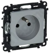 Gniazdka elektryczne - Legrand Valena Life Gniazdo 2P+Z z przesłoną AUTO Zac sprężyna Aluminium - miniaturka - grafika 1