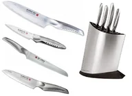 Noże kuchenne - Global zestaw 4 japońskich noży z serii SAI w bloku SAI-4001 - miniaturka - grafika 1