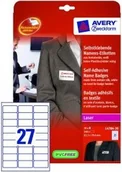 Identyfikatory - Avery Zweckform Identyfikator samoprzylepny imienny białe 63,5 x 29,6 mm - miniaturka - grafika 1