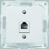 Gniazdka elektryczne - Hager Polo Optima - Gniazdko telefoniczne pojedyncze białe 12004702 - miniaturka - grafika 1