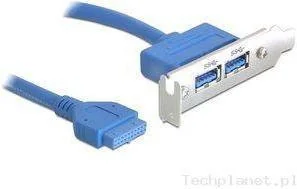 Delock USB 3.0 19-pin - 2 x USB 3.0-A kabel USB 0,4 m USB 3.2 Gen 1 (3.1 Gen 1) USB A Niebieski, Wspornik gniazda - Tuning komputera - akcesoria - miniaturka - grafika 2