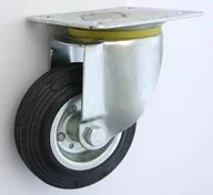 Kółka i bloczki - Zabi Koło metalowo-gumowe w obudowie skrętnej fi 125 - miniaturka - grafika 1