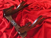 Repliki - akcesoria - WŁOCHY PODWÓJNY STOJAK DREWNIANY DO PREZENTACJI REPLIK - miniaturka - grafika 1