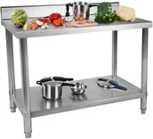 Wyposażenie lokali gastronomicznych - Royal Catering STÓŁ ROBOCZY RCAT-150/60-S Z KANTEM STAL NIERDZEWNA 1500 - miniaturka - grafika 1