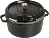 Brytfanny - Staub Brytfanna okrągła z Parowcem Cocotte Czarna 26 cm 40510-606-0 - miniaturka - grafika 1