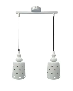 Candellux LAMPA wisząca HAMP 32-51929 metalowa OPRAWA listwa wzorki biała - Lampy sufitowe - miniaturka - grafika 2