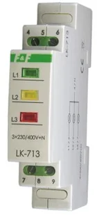 F&F Filipowski FiF Lampka sygnalizacyjna (kontrolna) obecności faz LK-713K żółta - Wyłączniki światła i elektryczne - miniaturka - grafika 3