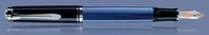 Długopisy - Pelikan Souveran M805 czarno-niebiesko-srebrne, stalówka M - miniaturka - grafika 1