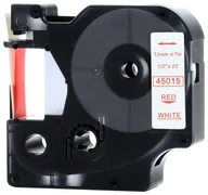 Dodatki do drukarek i skanerów - DYMO RHINO Aimotech Taśma zamiennik do 12mm/7m biała czerwony nadruk D1 45015 A45015 - miniaturka - grafika 1